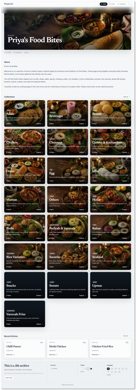 Screenshots photo: 2 cooking recipe site in life archive format